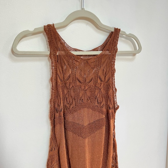 FREE PEOPLE one-of-a-kind Rust Crochet Dress - Picture 2 of 6